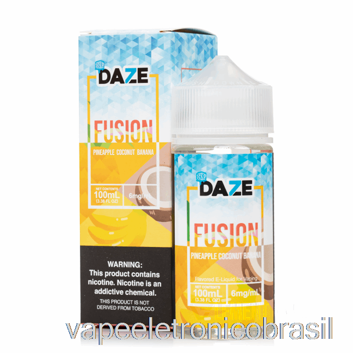 Vape Recarregável Abacaxi Coco Banana - 7 Daze Fusion - 100ml 3mg